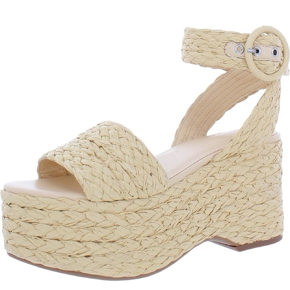 Marc Fisher Shoes - Marc Fisher LTD Women's Beige Platform Ankle Strap Marcell Sandal Size 8